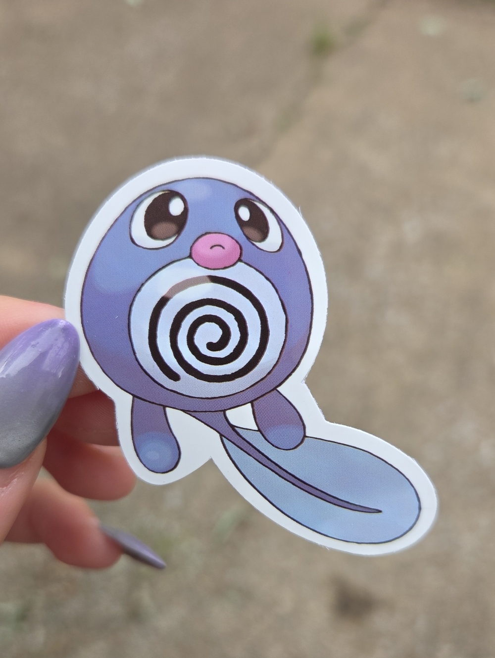 Pokemon Purple and Pink Poliwag Sticker